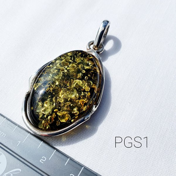 Green on sale amber pendant